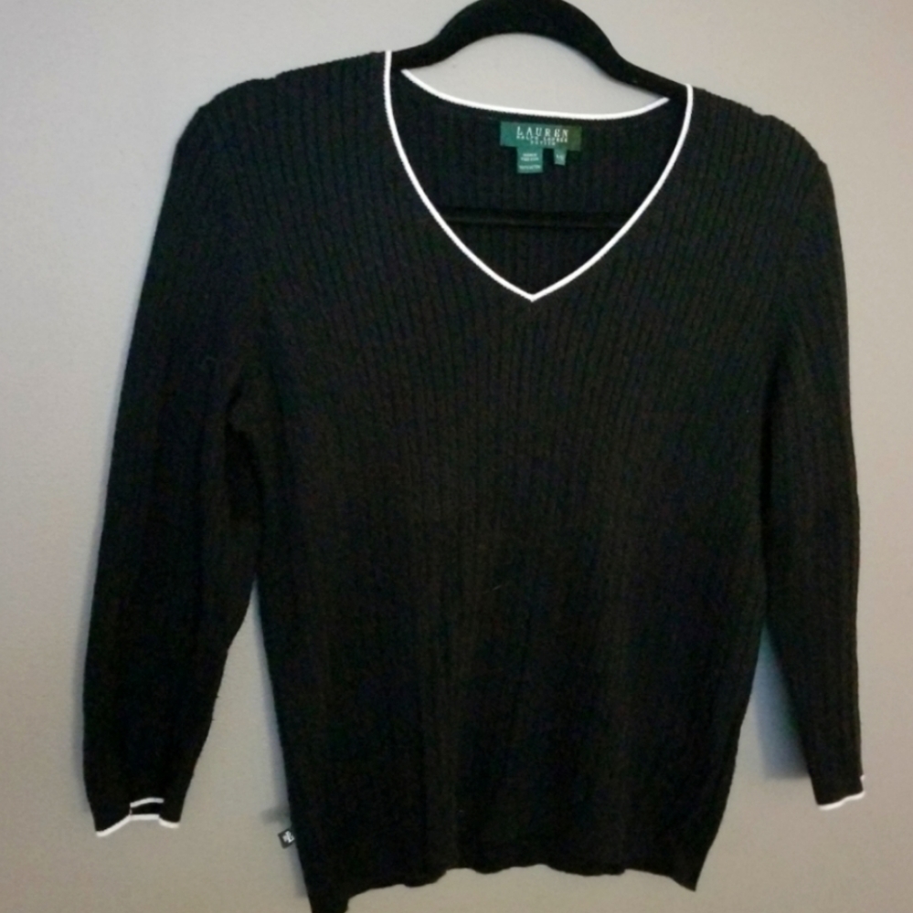 Lauren Ralph Lauren Petite Medium Black Sweater